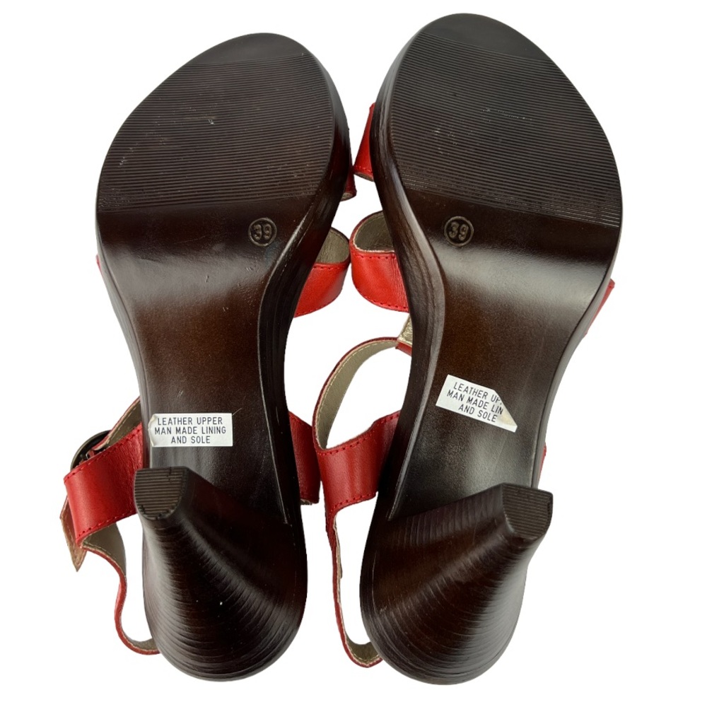 Sundance Rust Color Leather T-Strap Platform Heel… - image 5